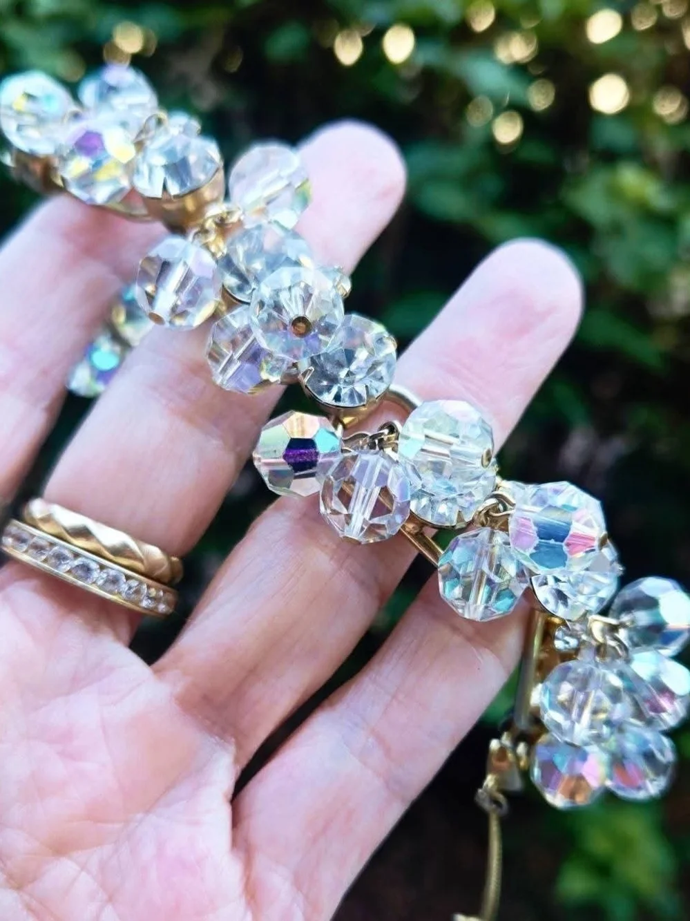 Vtg Juliana D&E Aurora Borealis Cha-Cha Dangle Bracelet #8288 Read Description